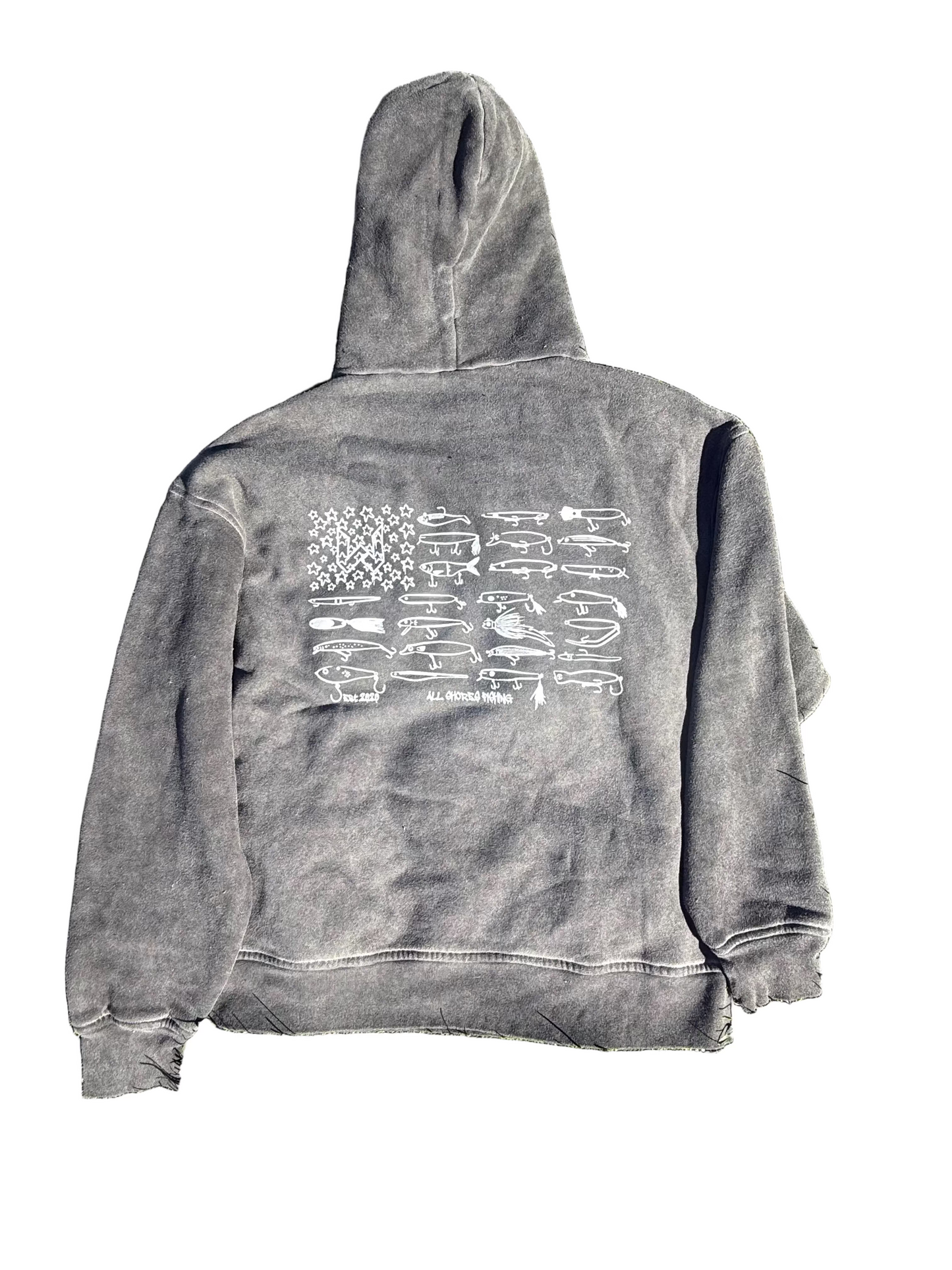 American 🇺🇸 🔌 Flag Foggy Night Gray
